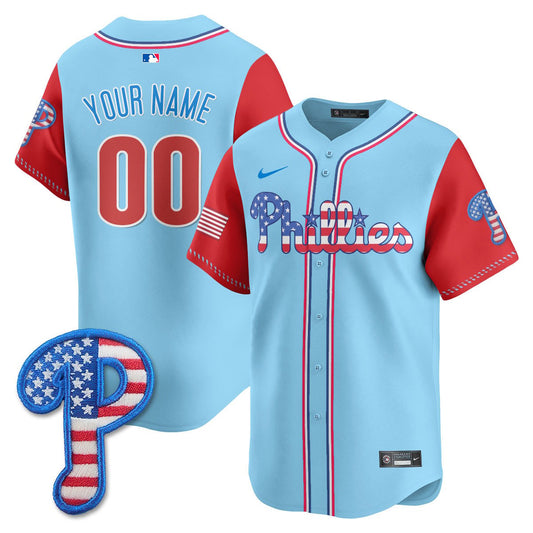 Custom Philadelphia Phillies 2025 Fourth of July Jersey - All Stitched