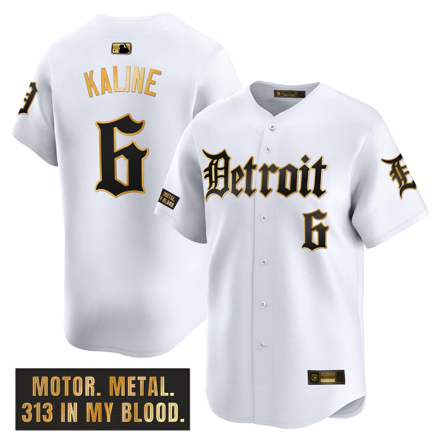 Men's Detroit Tigers 'Motor Gothic Edition' Gold Vapor Premier Limited Jersey - All Stitched