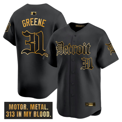 Men's Detroit Tigers 'Motor Gothic Edition' Gold Vapor Premier Limited Jersey - All Stitched