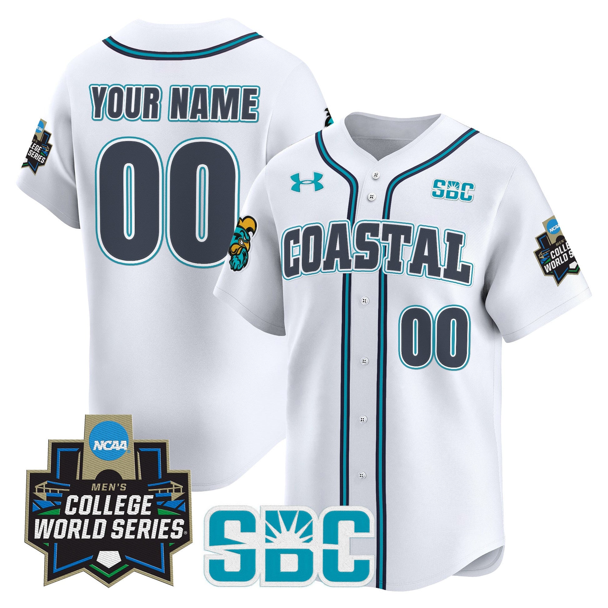 Coastal Carolina Chanticleers 2025 World Series Vapor Premier Limited Custom Jersey - All Stitched