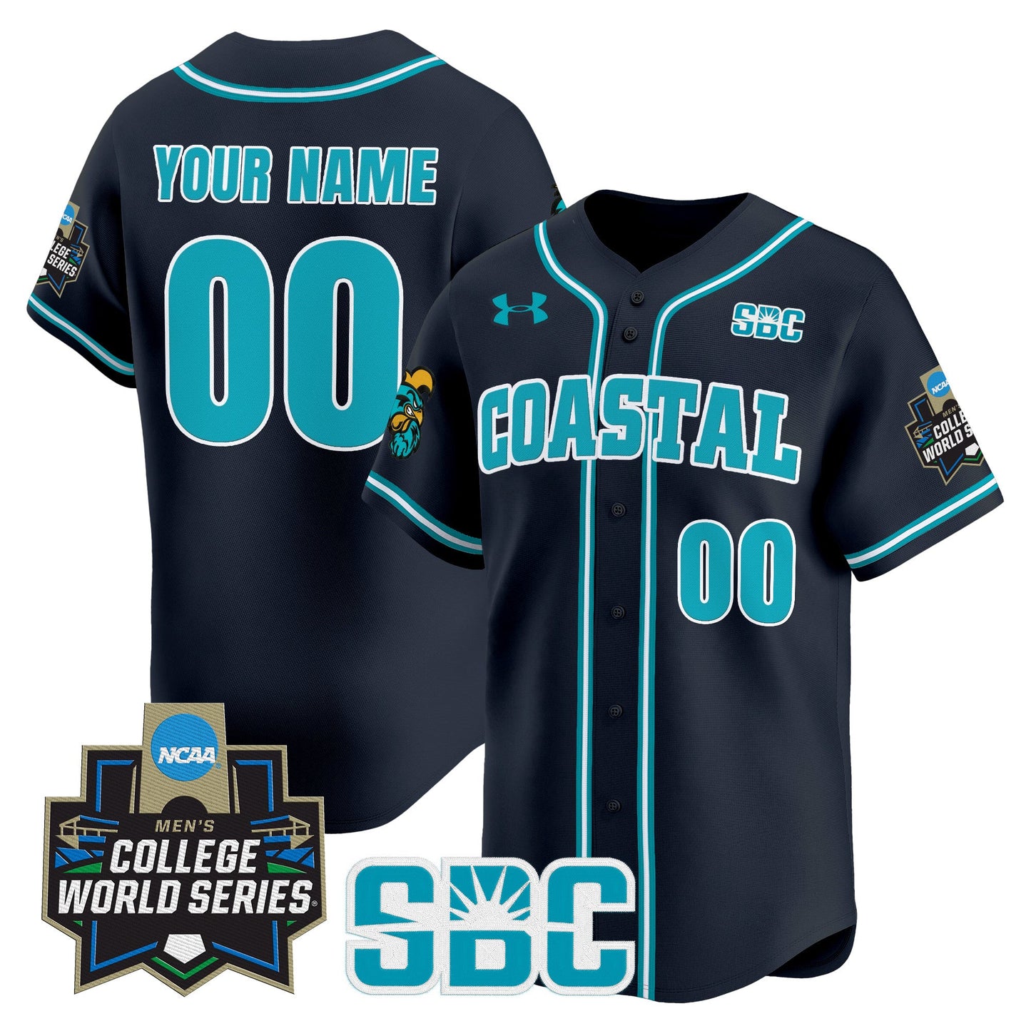 Coastal Carolina Chanticleers 2025 World Series Vapor Premier Limited Custom Jersey - All Stitched