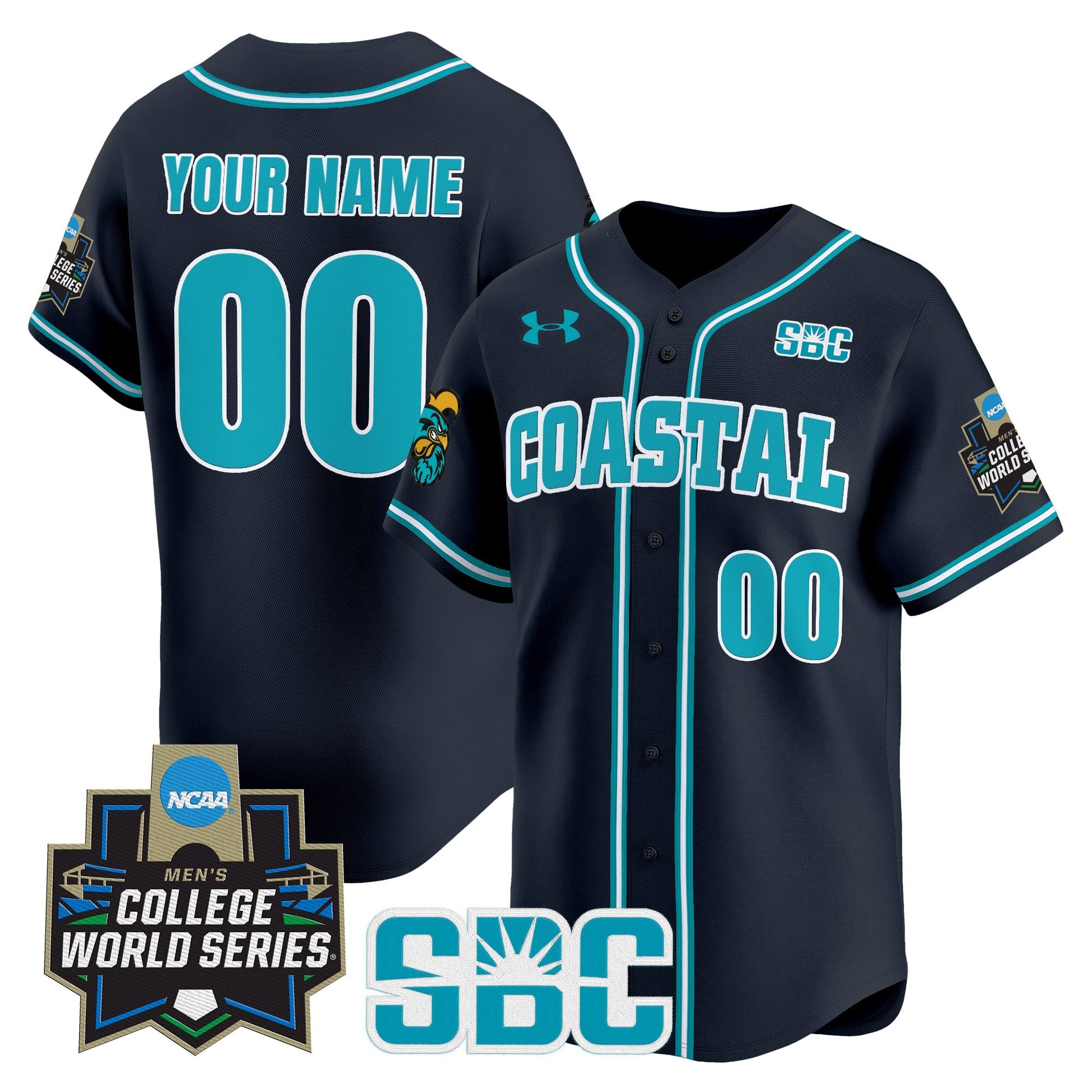 Coastal Carolina Chanticleers 2025 World Series Vapor Premier Limited Custom Jersey - All Stitched