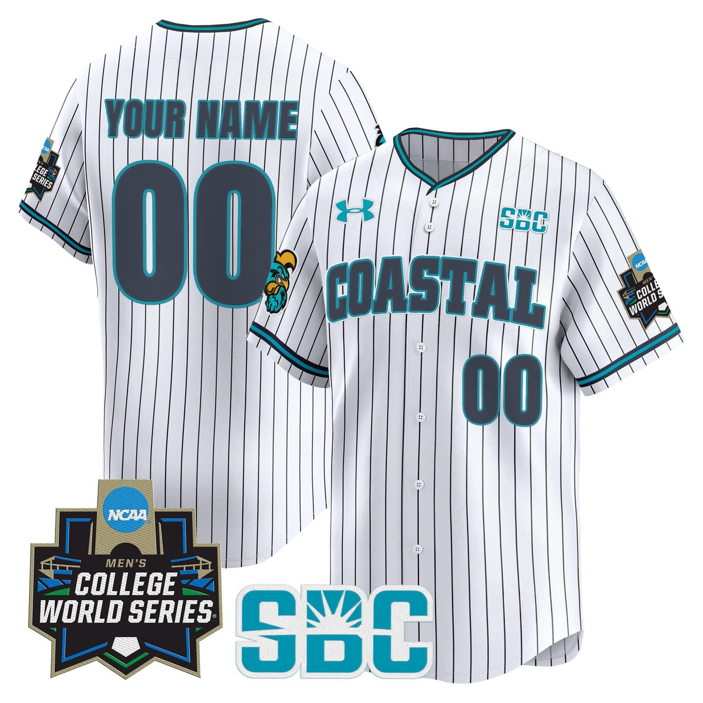 Coastal Carolina Chanticleers 2025 World Series Vapor Premier Limited Custom Jersey - All Stitched