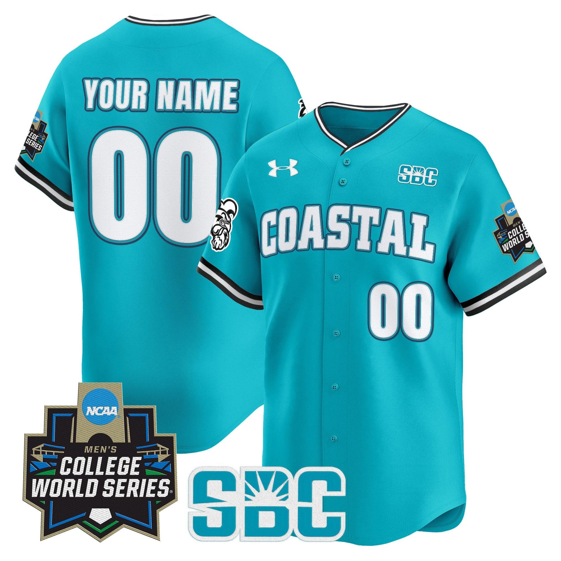 Coastal Carolina Chanticleers 2025 World Series Vapor Premier Limited Custom Jersey - All Stitched