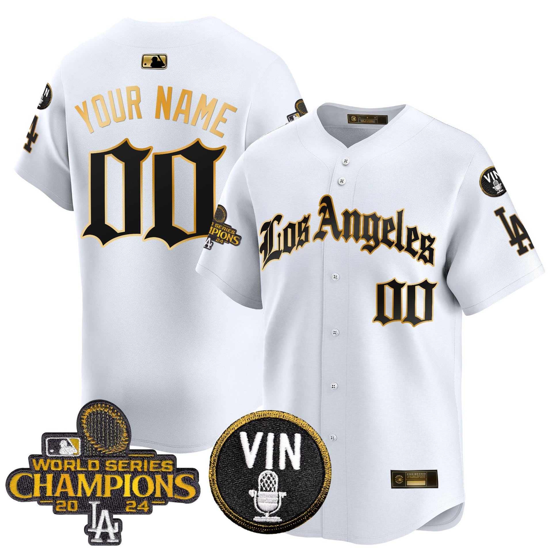 Dodgers 2025 LA Gothic Style Gold Vapor Premier Limited Custom Jersey - All Stitched