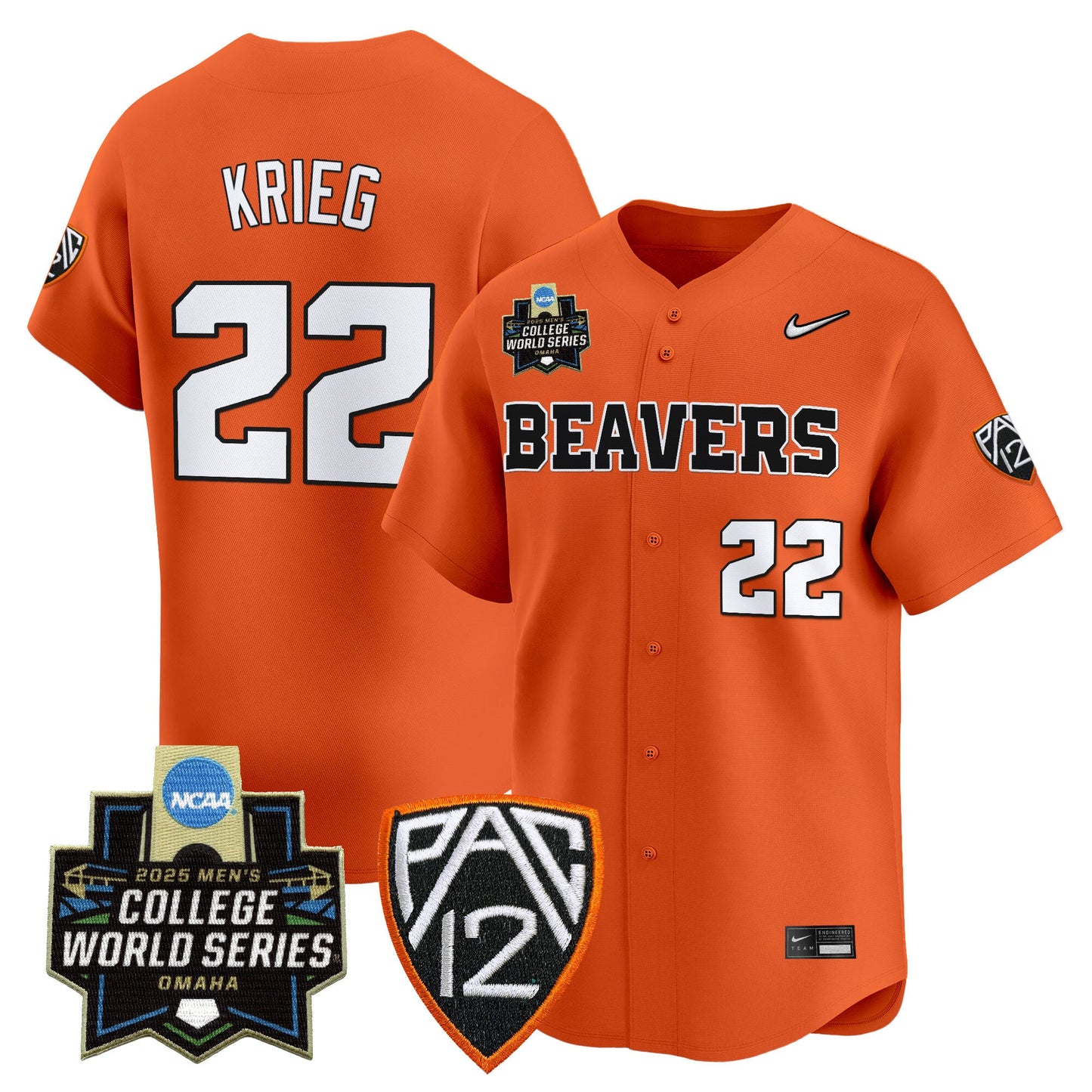 Men's Oregon State Beavers 2025 World Series Vapor Premier Limited Jersey - All Stitched