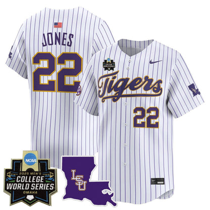 Men's LSU Tigers 24/25 Jersey - 2025 College World Series Patch