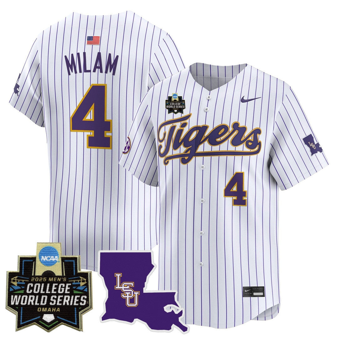 Men's LSU Tigers 24/25 Jersey - 2025 College World Series Patch