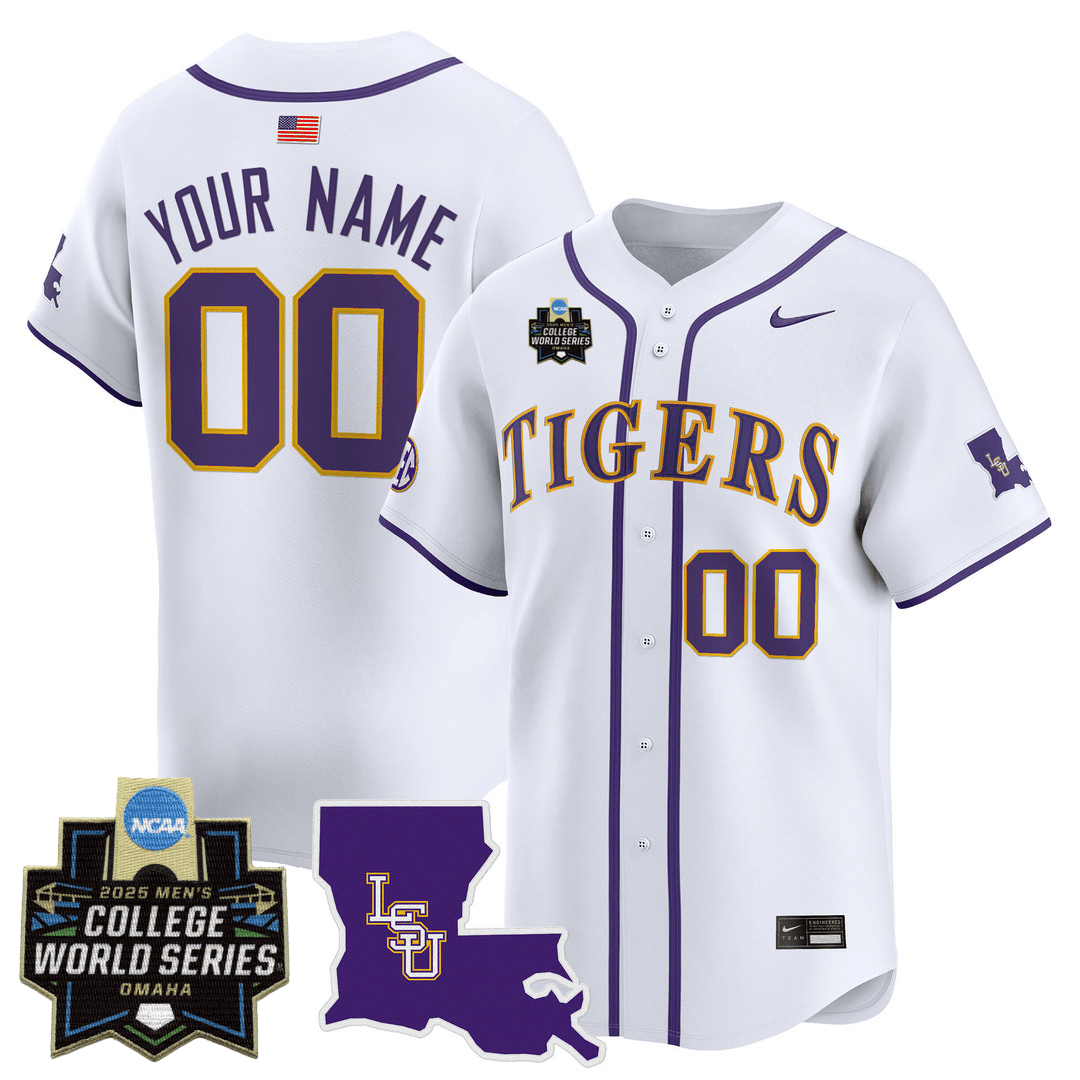 Men's LSU Tigers 24/25 Jersey - 2025 College World Series Patch