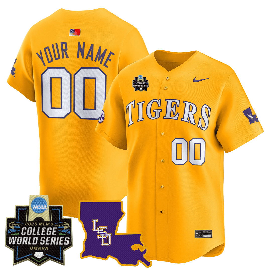Men's LSU Tigers 24/25 Jersey - 2025 College World Series Patch