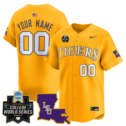 Men's LSU Tigers 24/25 Jersey - 2025 College World Series Patch