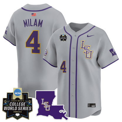 Men's LSU Tigers 24/25 Jersey - 2025 College World Series Patch