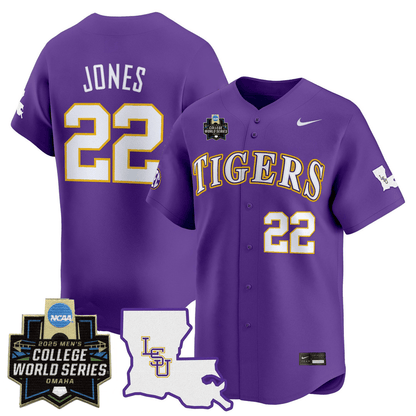 Men's LSU Tigers 24/25 Jersey - 2025 College World Series Patch