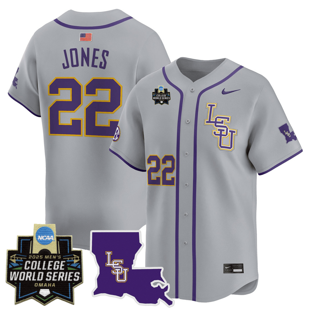 Men's LSU Tigers 24/25 Jersey - 2025 College World Series Patch