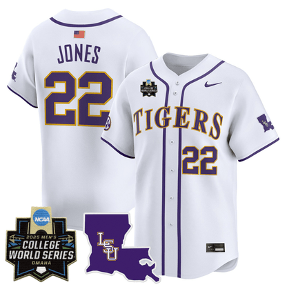 Men's LSU Tigers 24/25 Jersey - 2025 College World Series Patch