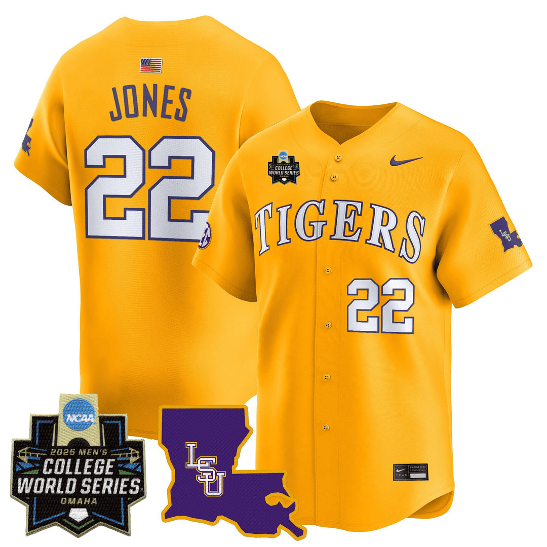 Men's LSU Tigers 24/25 Jersey - 2025 College World Series Patch