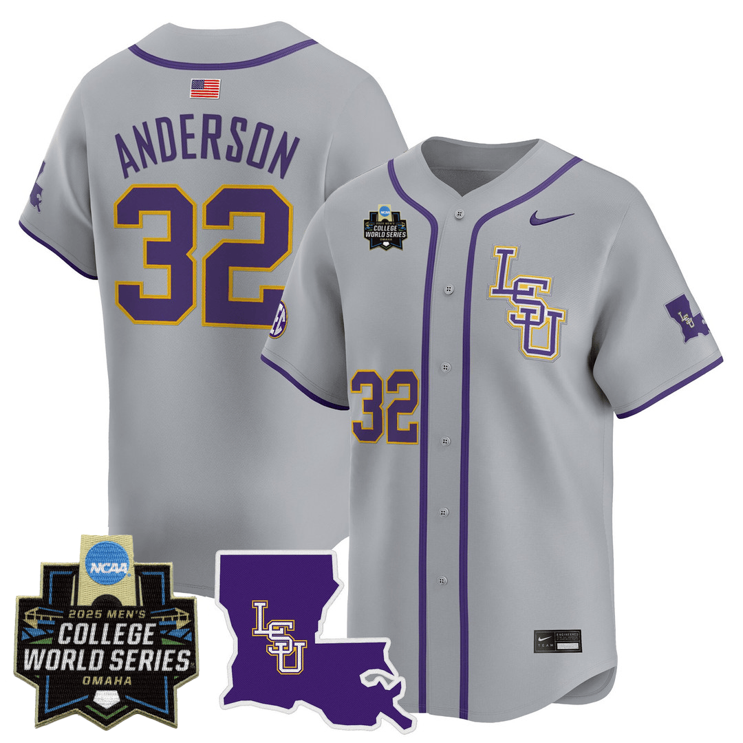 Men's LSU Tigers 24/25 Jersey - 2025 College World Series Patch