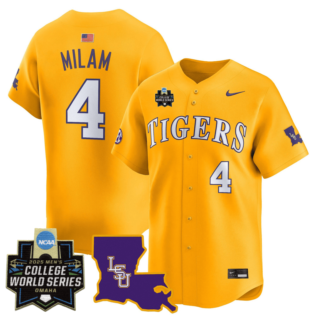 Men's LSU Tigers 24/25 Jersey - 2025 College World Series Patch