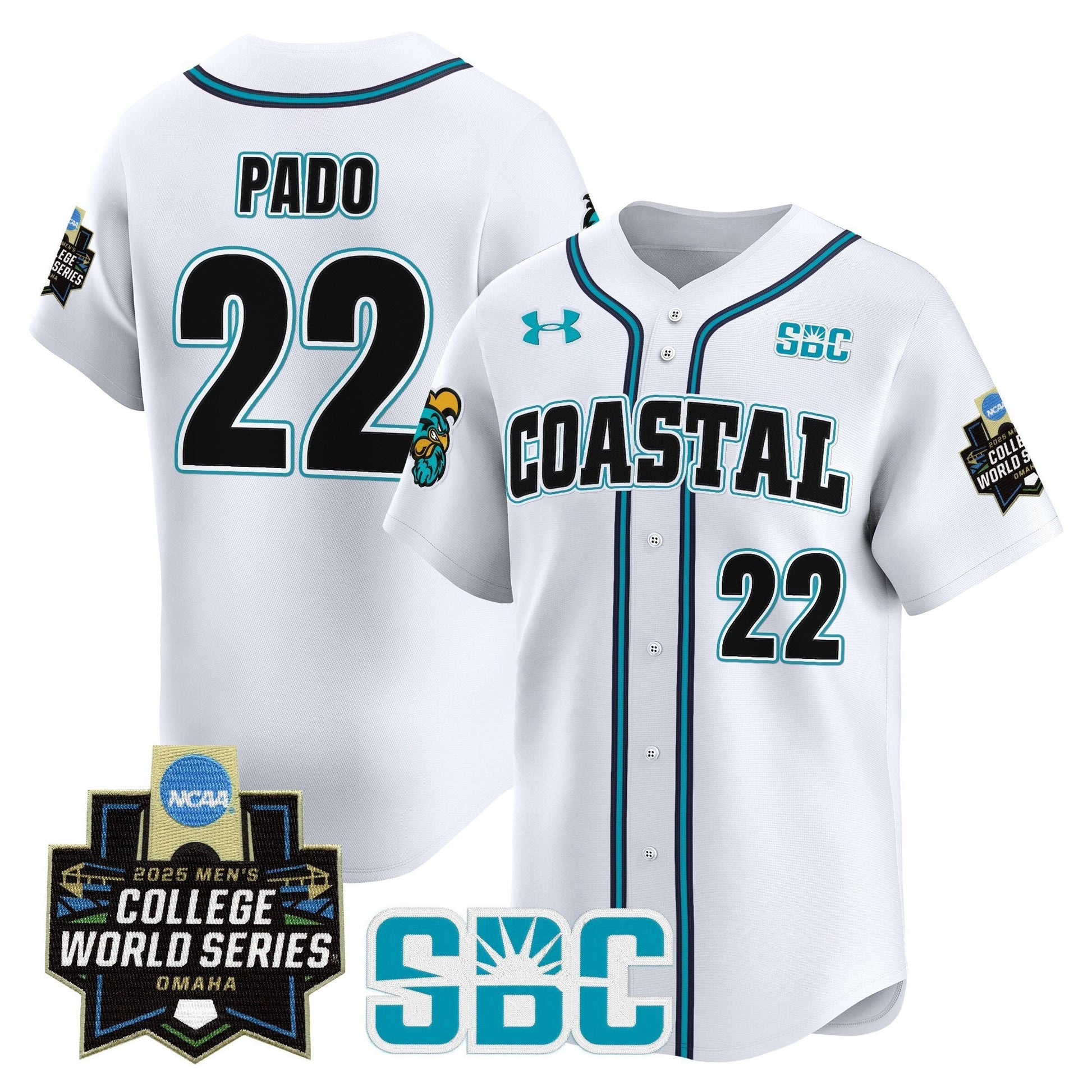 Men's Coastal Carolina Chanticleers 2025 World Series Vapor Premier Limited Jersey - All Stitched