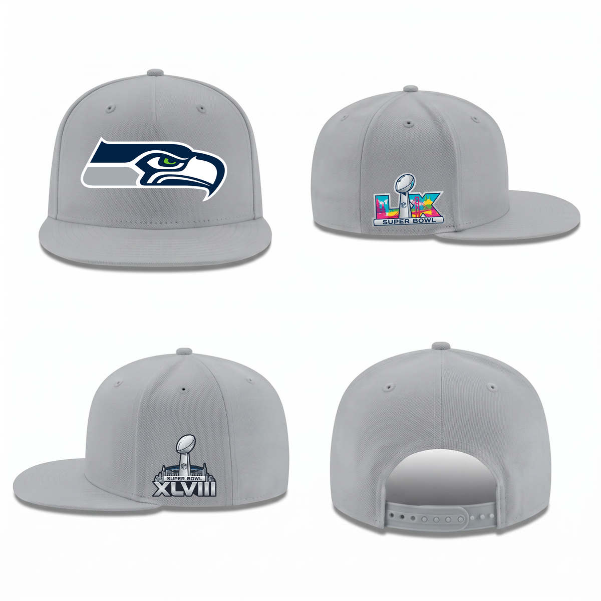 SEA Super Bowl Champions Snapback Cap - Printed V1