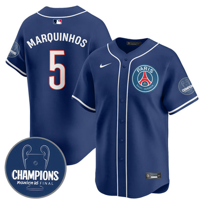 Men's Paris Saint-Germain 2025 Soccer x Baseball Limited Jersey - All Stitched