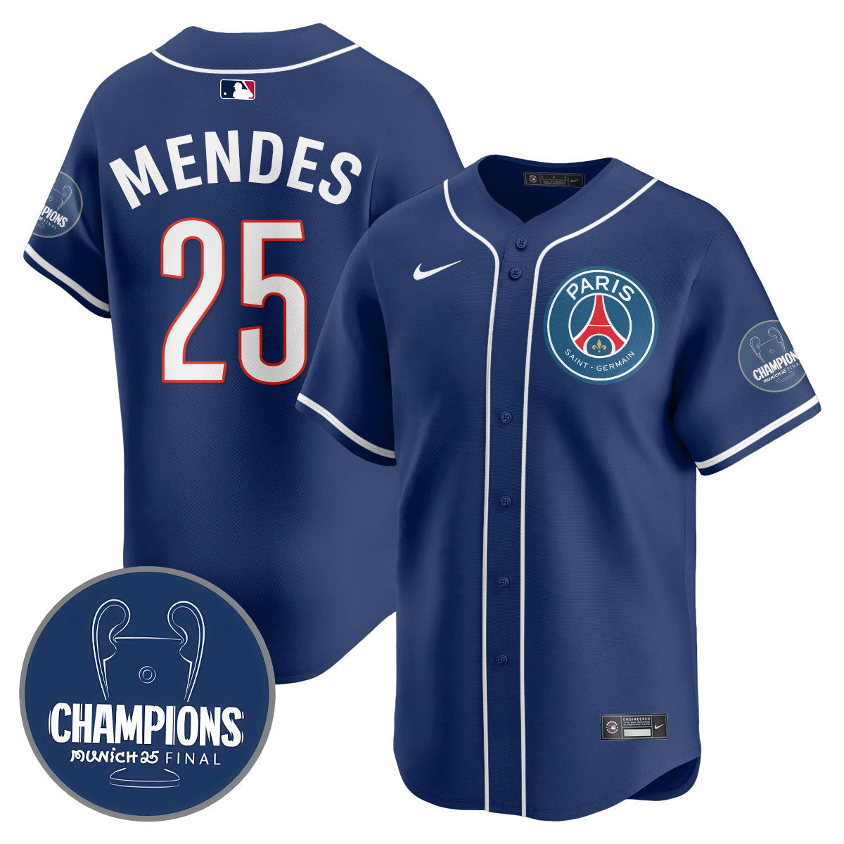 Men's Paris Saint-Germain 2025 Soccer x Baseball Limited Jersey - All Stitched