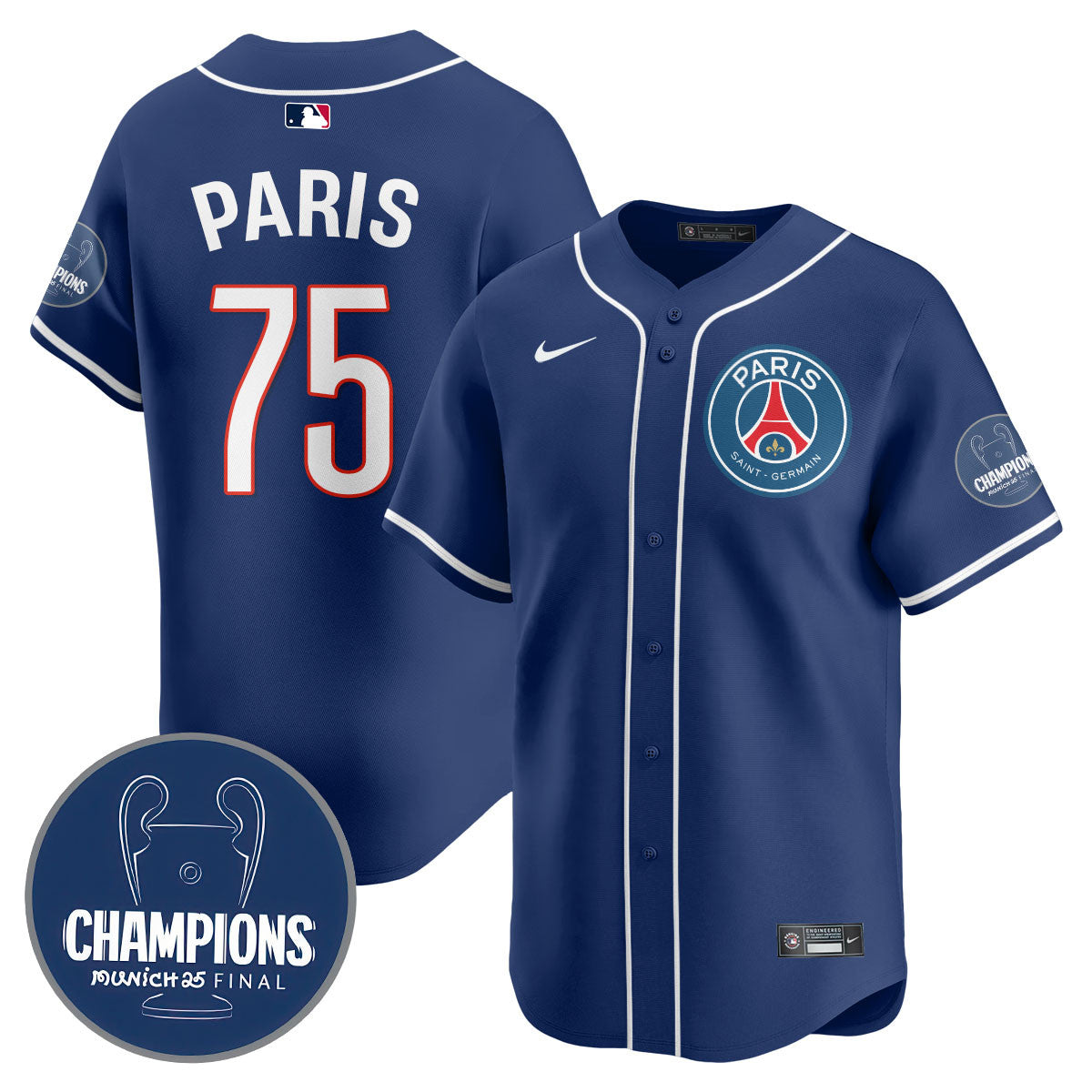 Men's Paris Saint-Germain 2025 Soccer x Baseball Limited Jersey - All Stitched