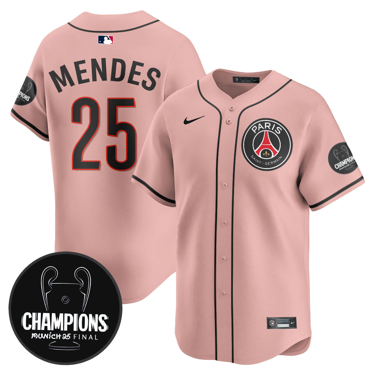 Men's Paris Saint-Germain 2025 Soccer x Baseball Limited Jersey - All Stitched