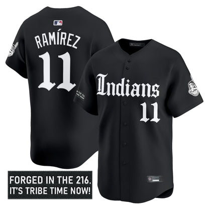 Men's Cleveland Indians 'Gothic Iron Edition' Vapor Premier Limited Jersey V2 - All Stitched