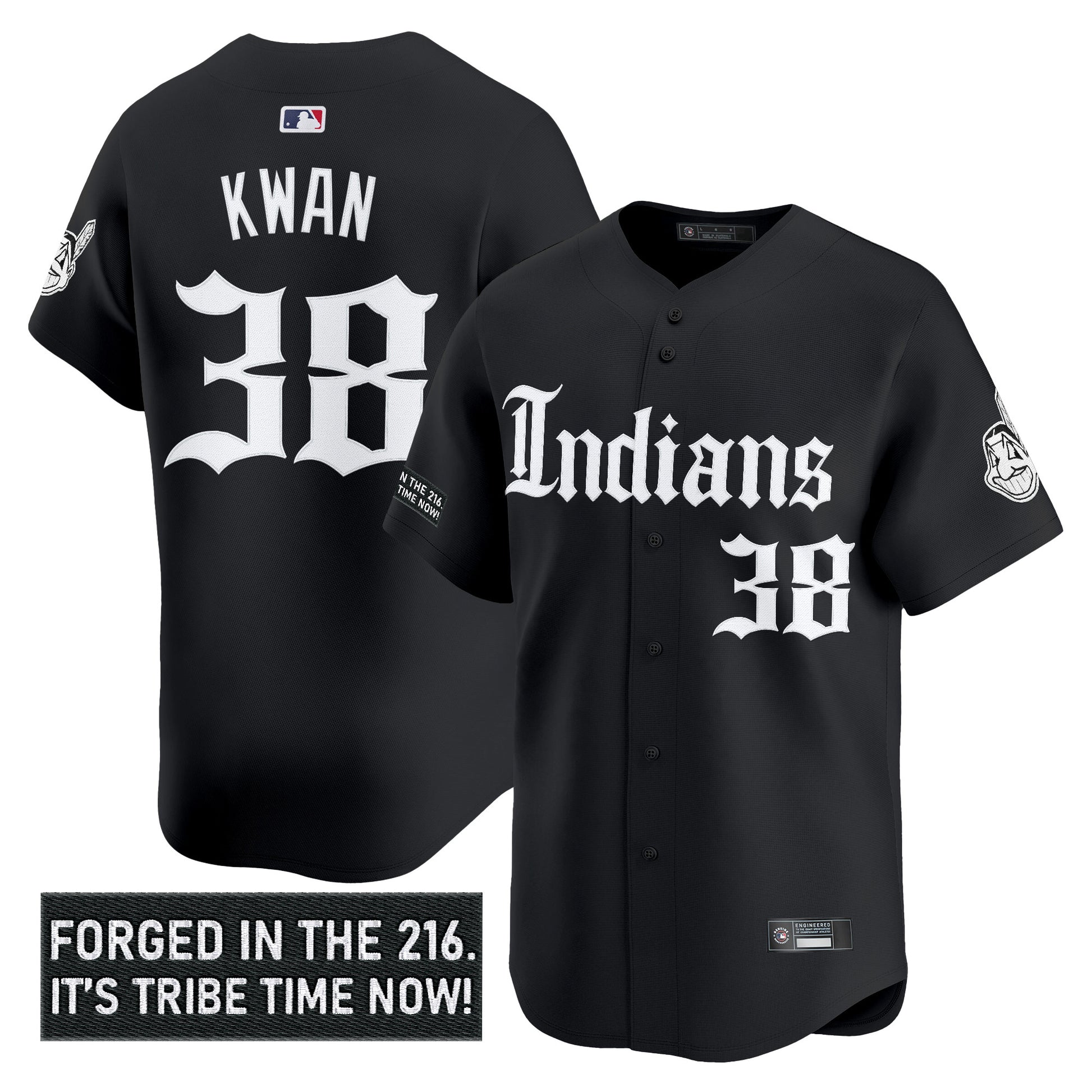 Men's Cleveland Indians 'Gothic Iron Edition' Vapor Premier Limited Jersey V2 - All Stitched