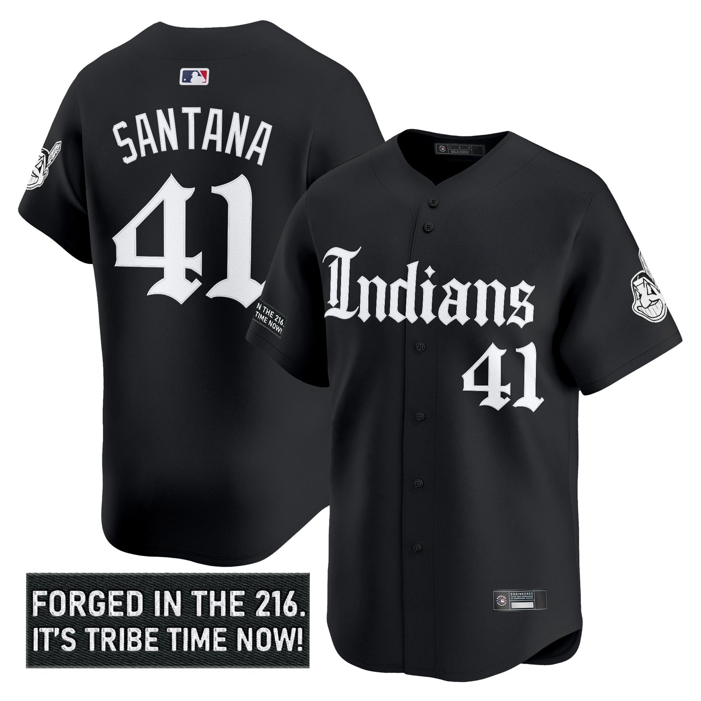 Men's Cleveland Indians 'Gothic Iron Edition' Vapor Premier Limited Jersey V2 - All Stitched