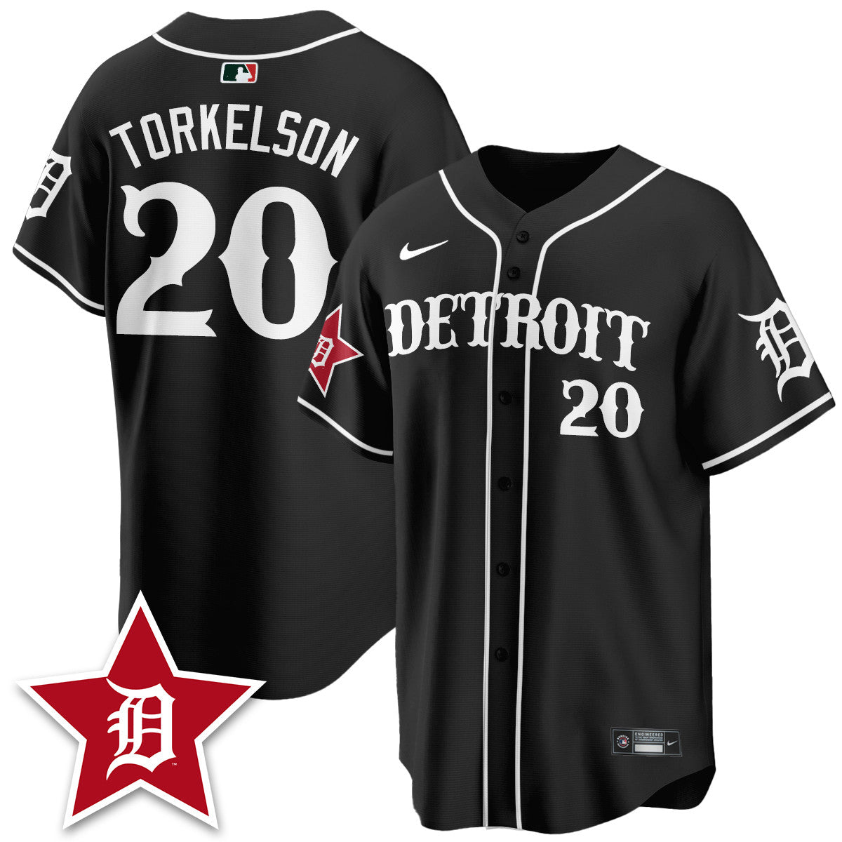 Men's Detroit Tigers Black In Baseball Style Limited Jersey - All Stitched