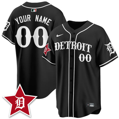 Men's Detroit Tigers Black In Baseball Style Limited Jersey - All Stitched