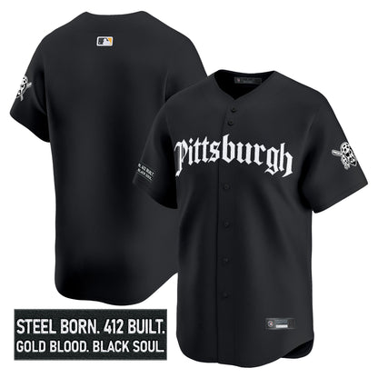 Men's Pittsburgh Pirates 'Gothic Steel City Edition' Vapor Premier Limited Jersey - All Stitched