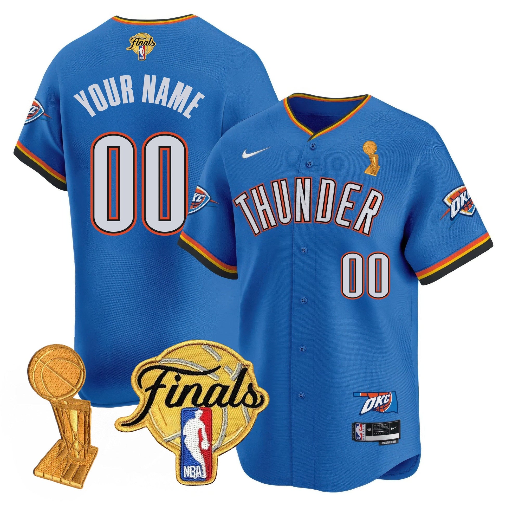 Custom Gender/Name Oklahoma City Thunder Jersey - Final Patch - All Stitched