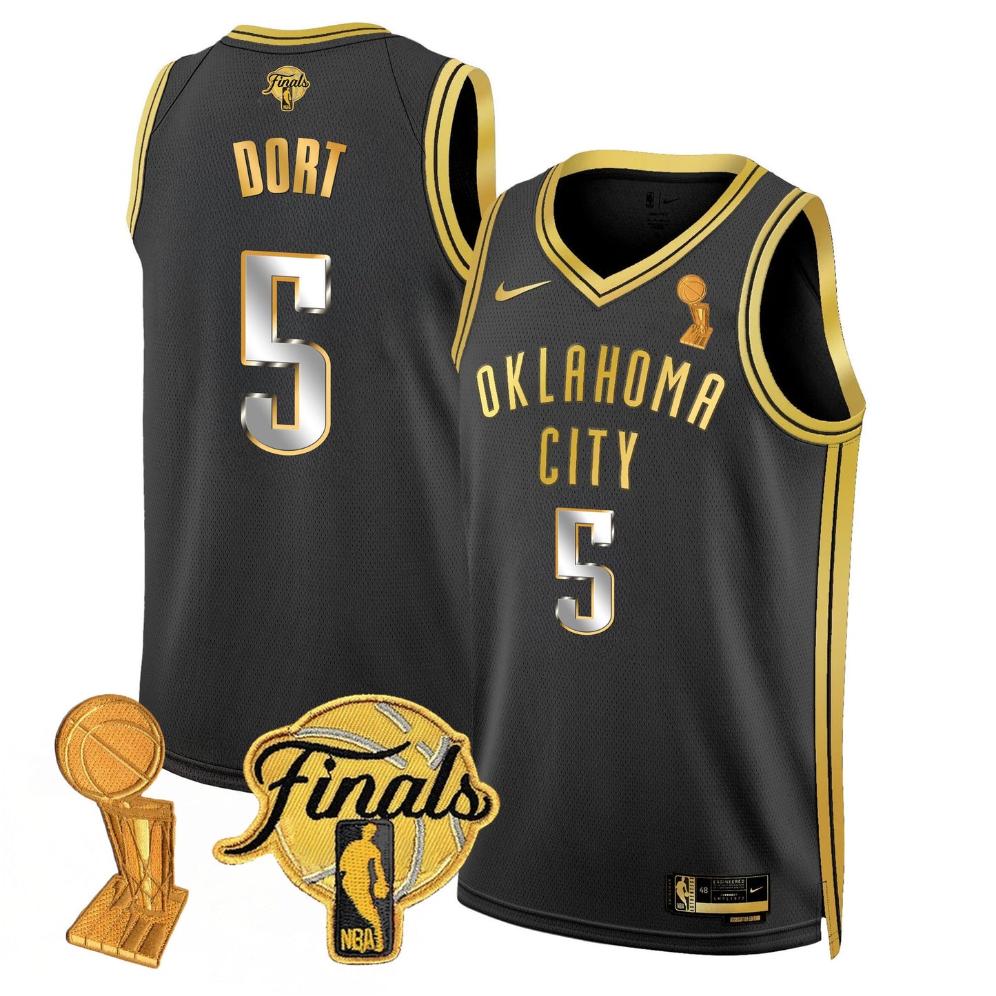 Men's Oklahoma City Thunder Jersey - Trophy + Final Patch - All Stitched