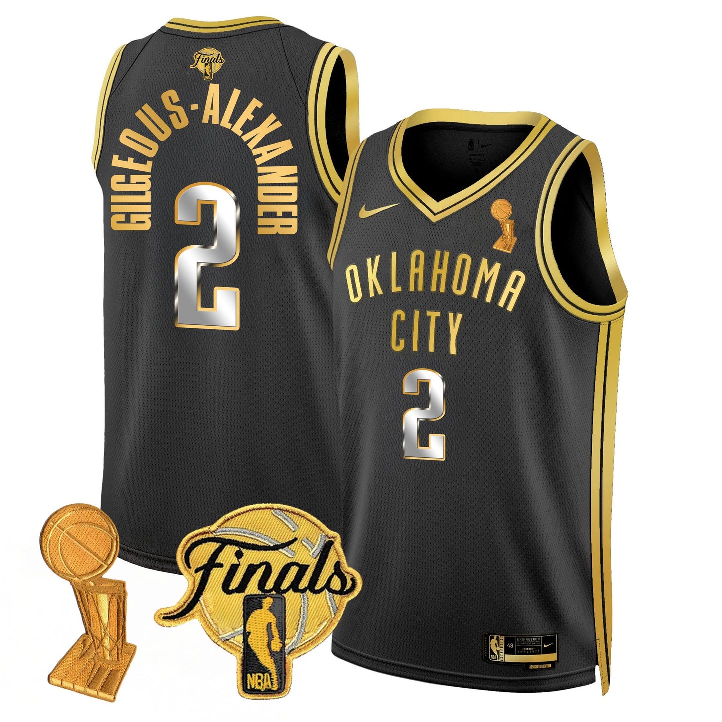 Men's Oklahoma City Thunder Jersey - Trophy + Final Patch - All Stitched