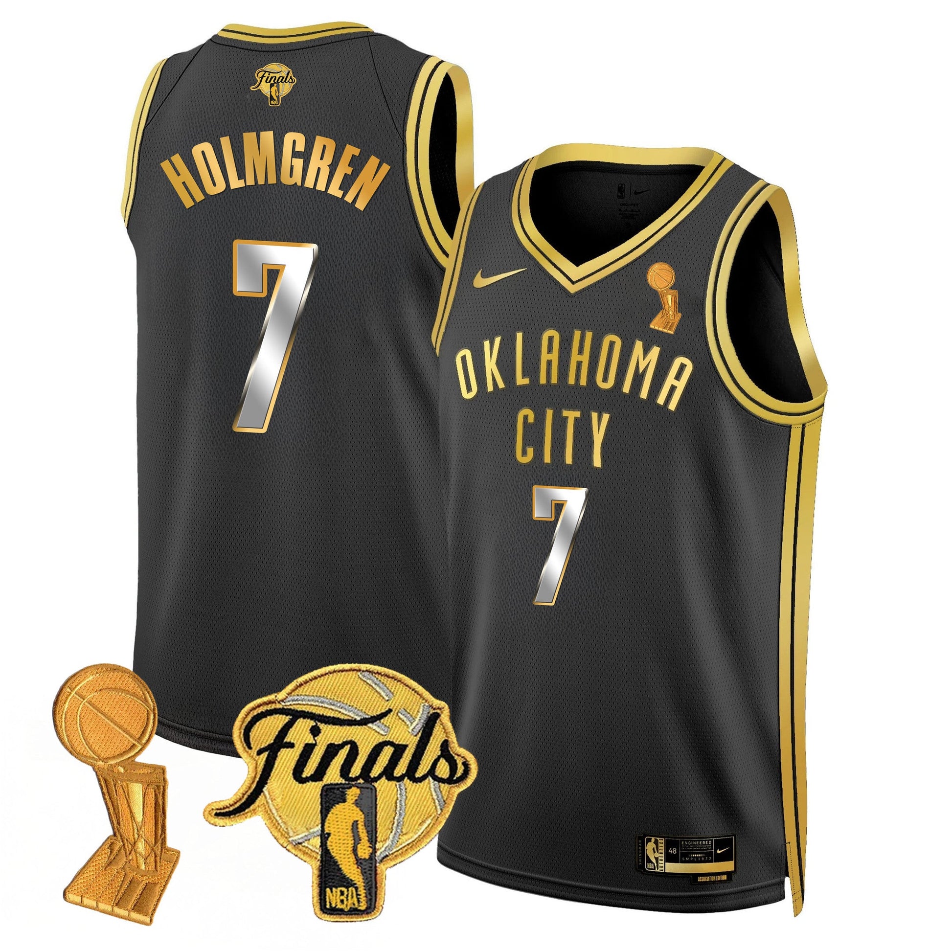 Men's Oklahoma City Thunder Jersey - Trophy + Final Patch - All Stitched