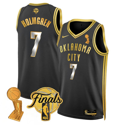 Men's Oklahoma City Thunder Jersey - Trophy + Final Patch - All Stitched