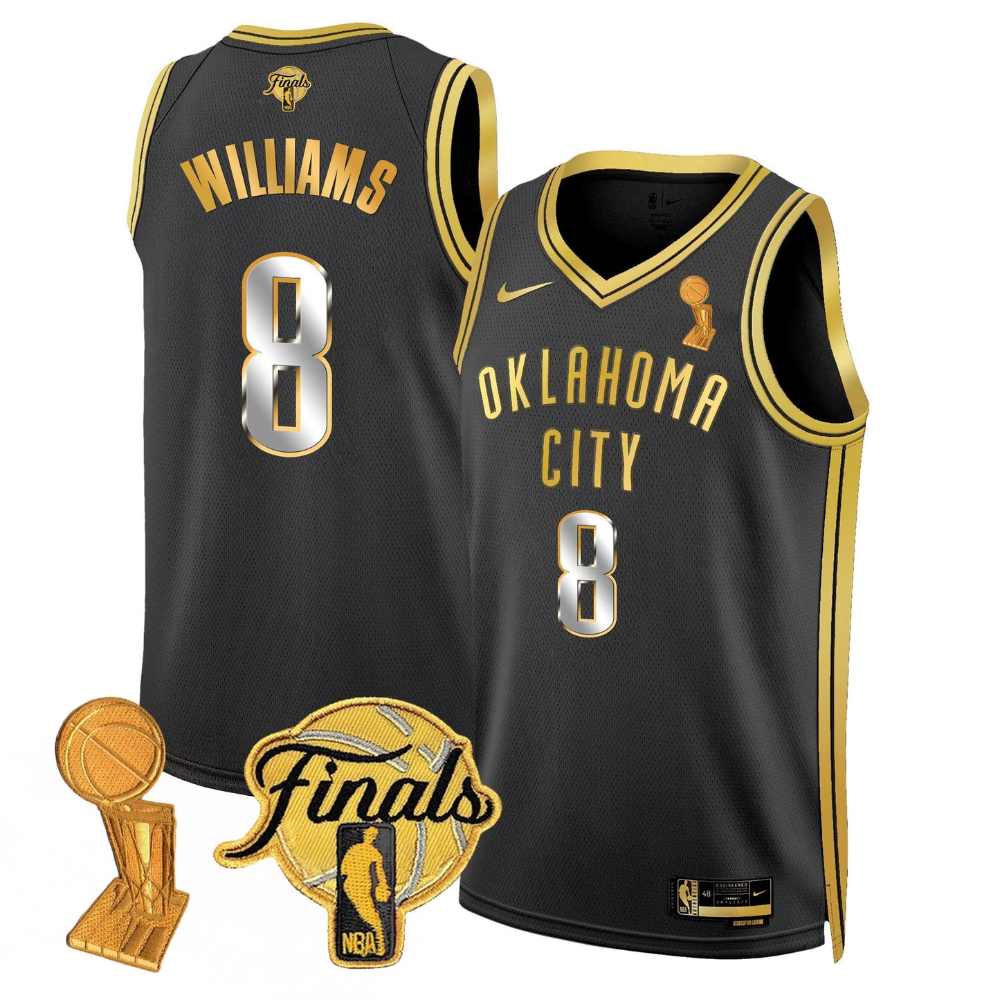 Men's Oklahoma City Thunder Jersey - Trophy + Final Patch - All Stitched