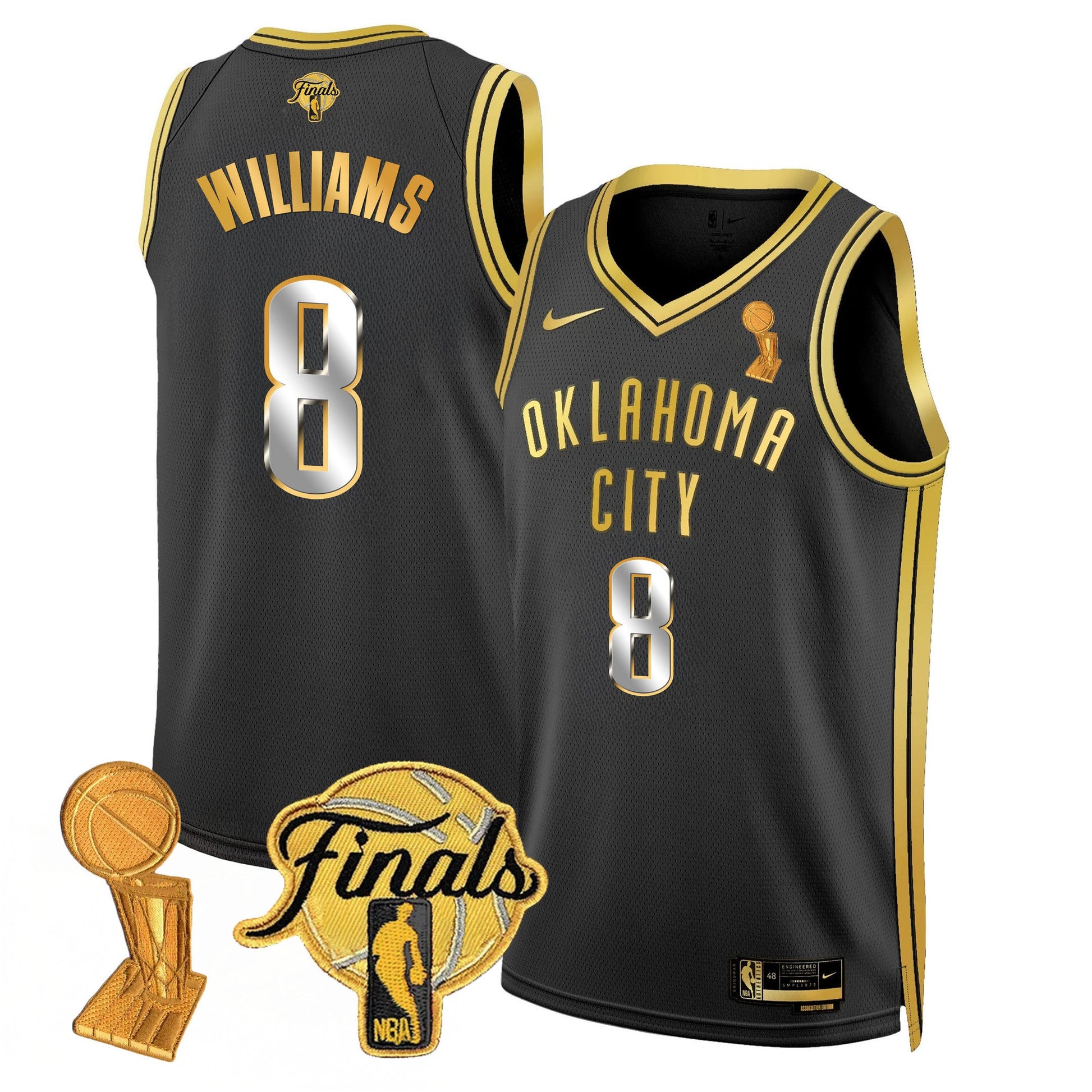 Men's Oklahoma City Thunder Jersey - Trophy + Final Patch - All Stitched
