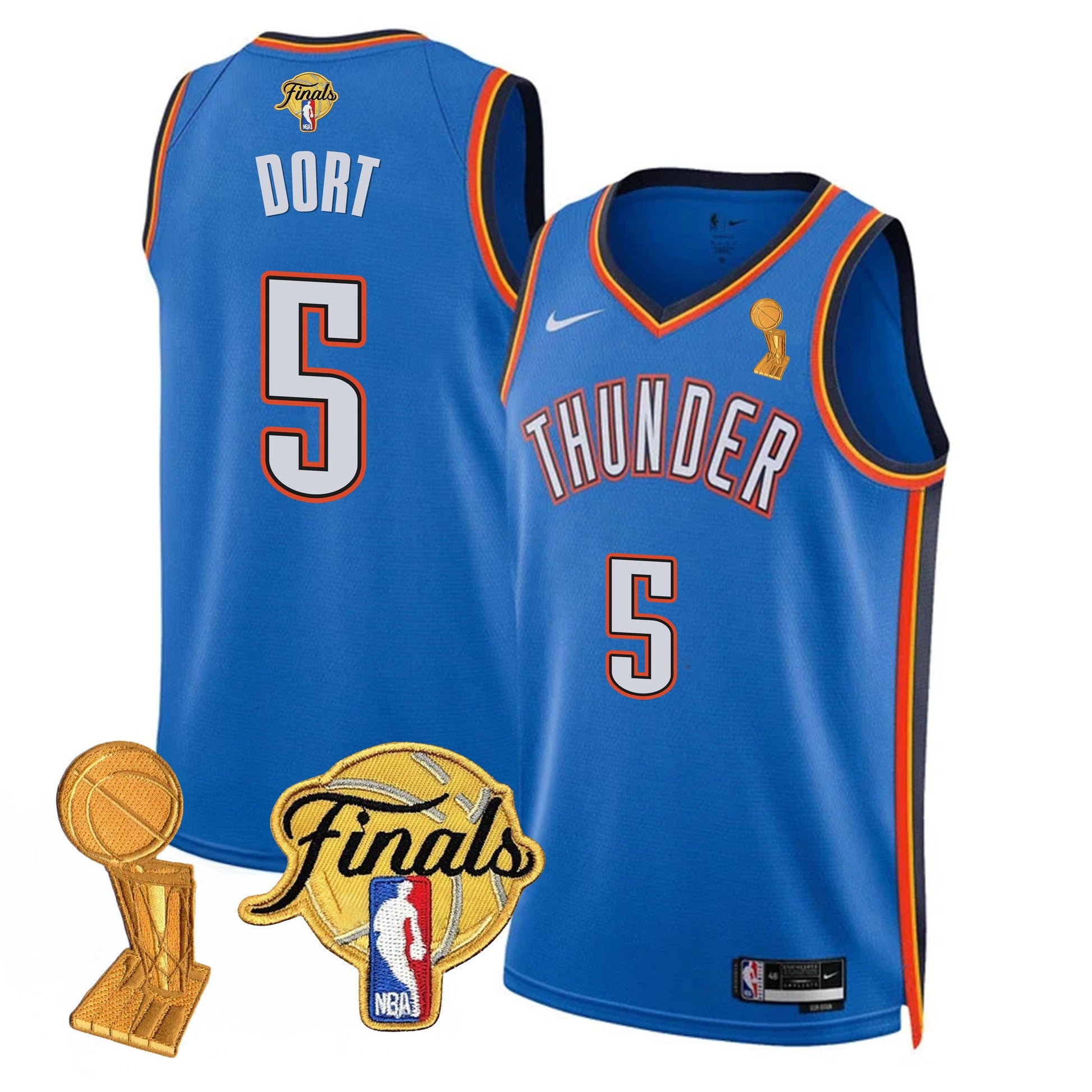 Men's Oklahoma City Thunder Jersey - Trophy + Final Patch - All Stitched