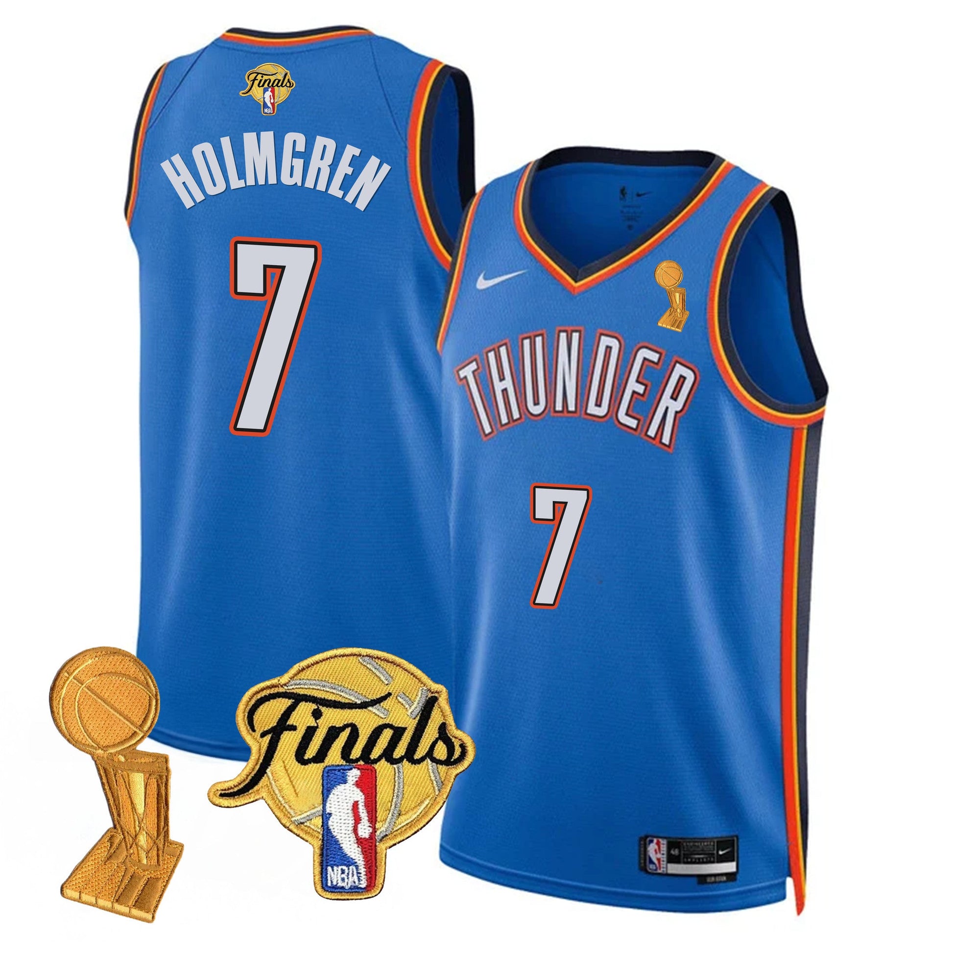 Men's Oklahoma City Thunder Jersey - Trophy + Final Patch - All Stitched