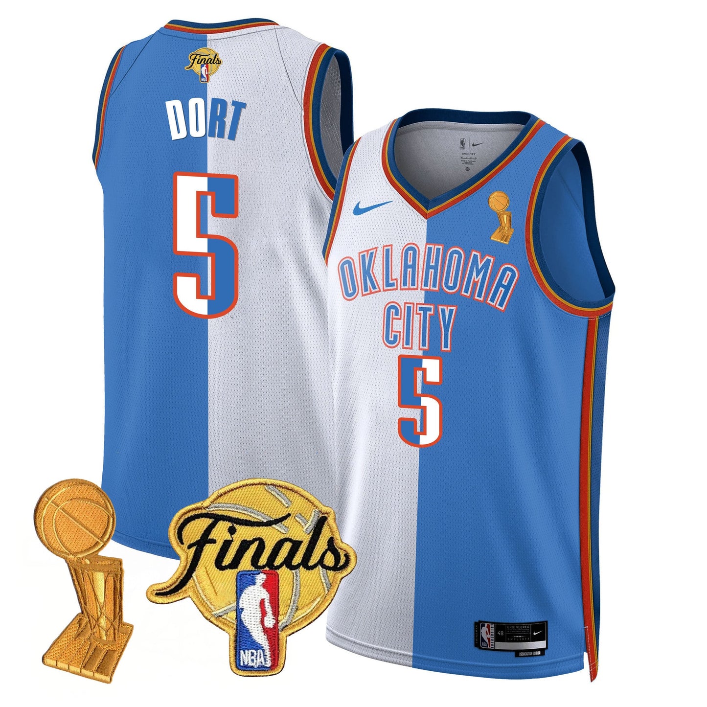 Men's Oklahoma City Thunder Jersey - Trophy + Final Patch - All Stitched