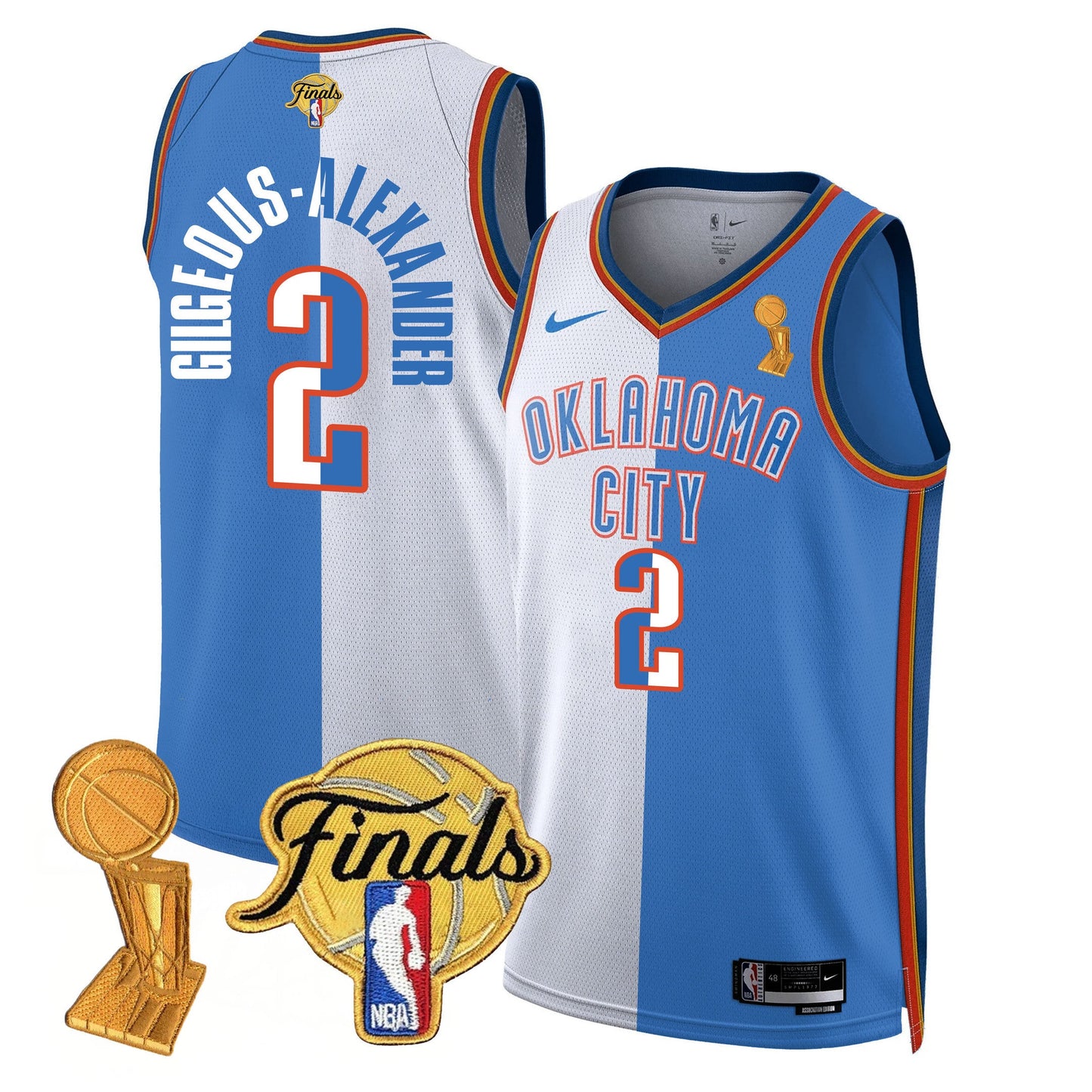 Men's Oklahoma City Thunder Jersey - Trophy + Final Patch - All Stitched
