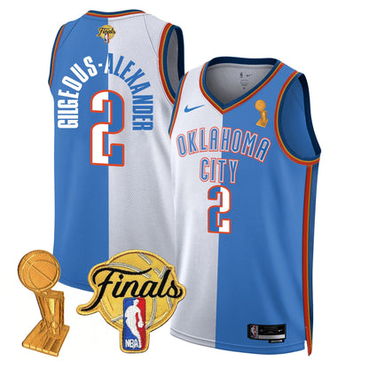Men's Oklahoma City Thunder Jersey - Trophy + Final Patch - All Stitched