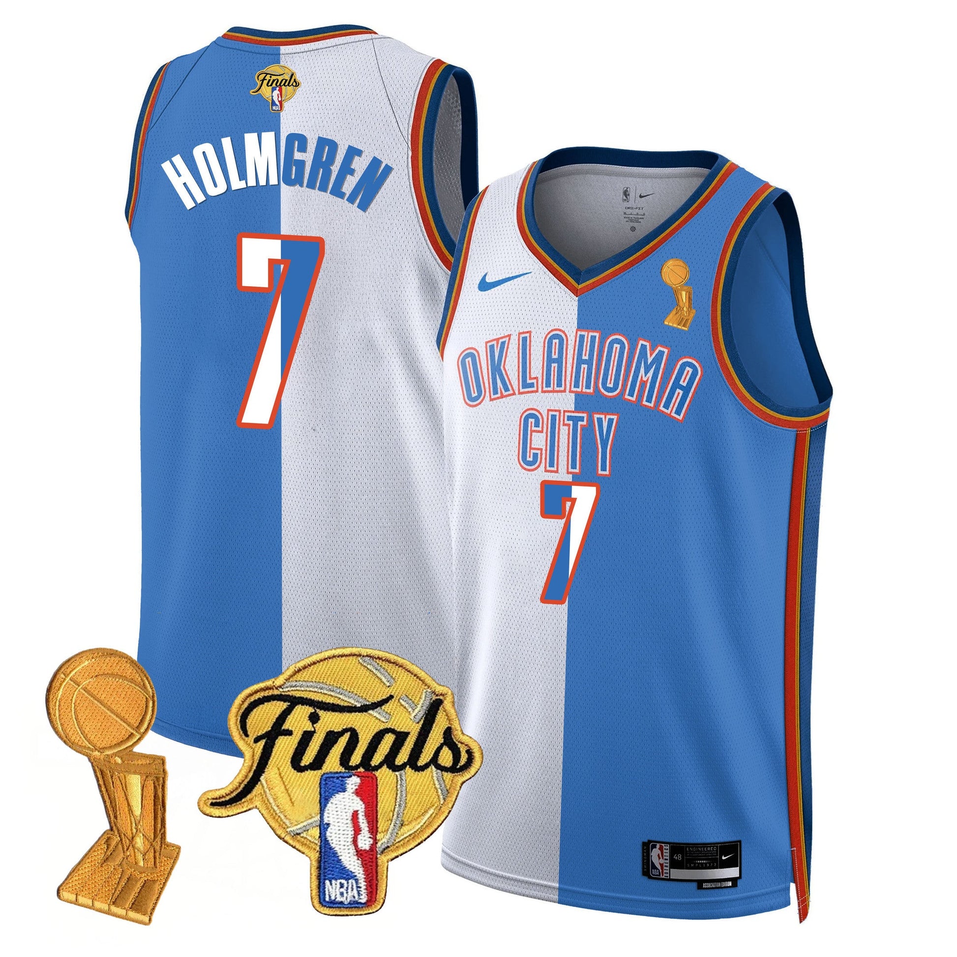 Men's Oklahoma City Thunder Jersey - Trophy + Final Patch - All Stitched