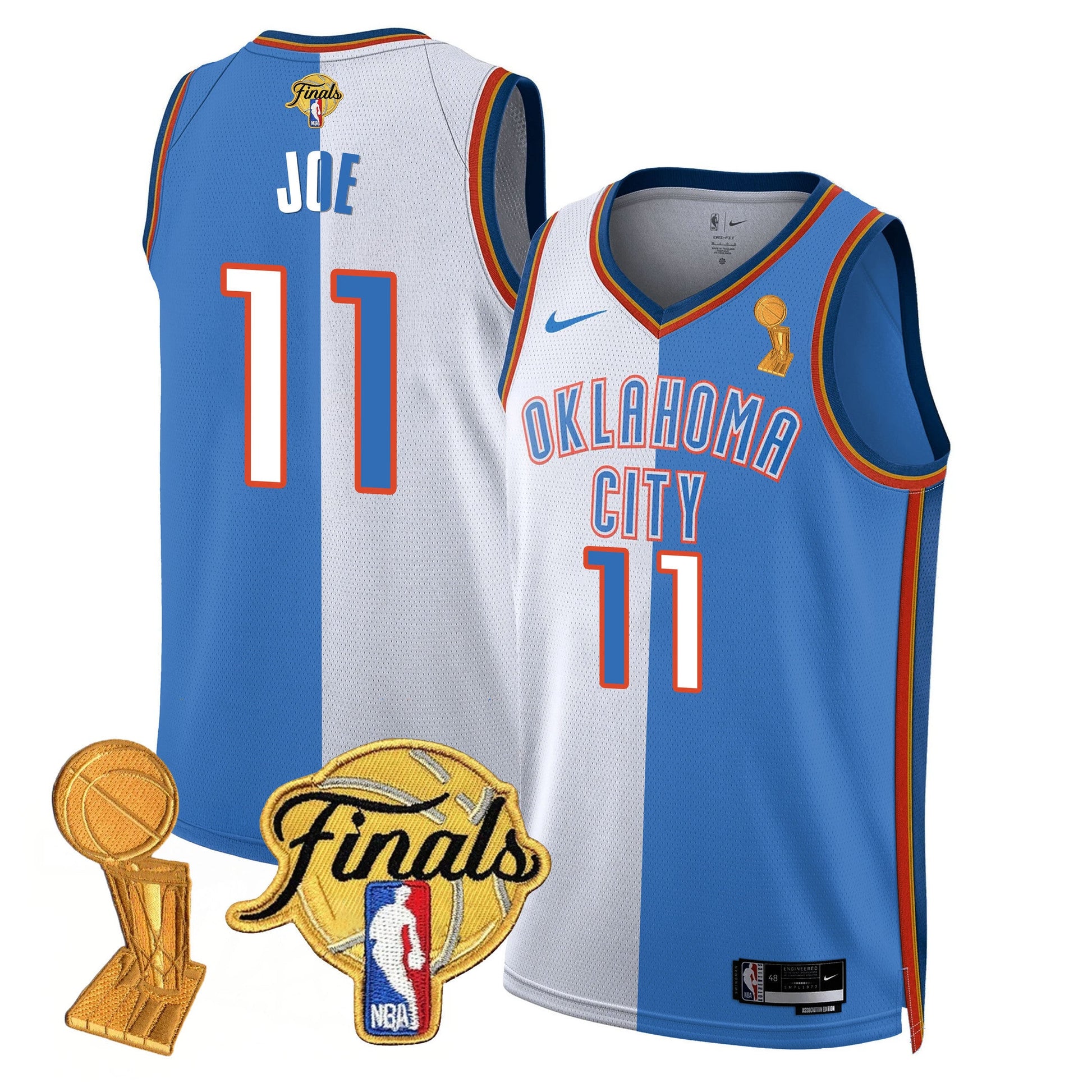 Men's Oklahoma City Thunder Jersey - Trophy + Final Patch - All Stitched
