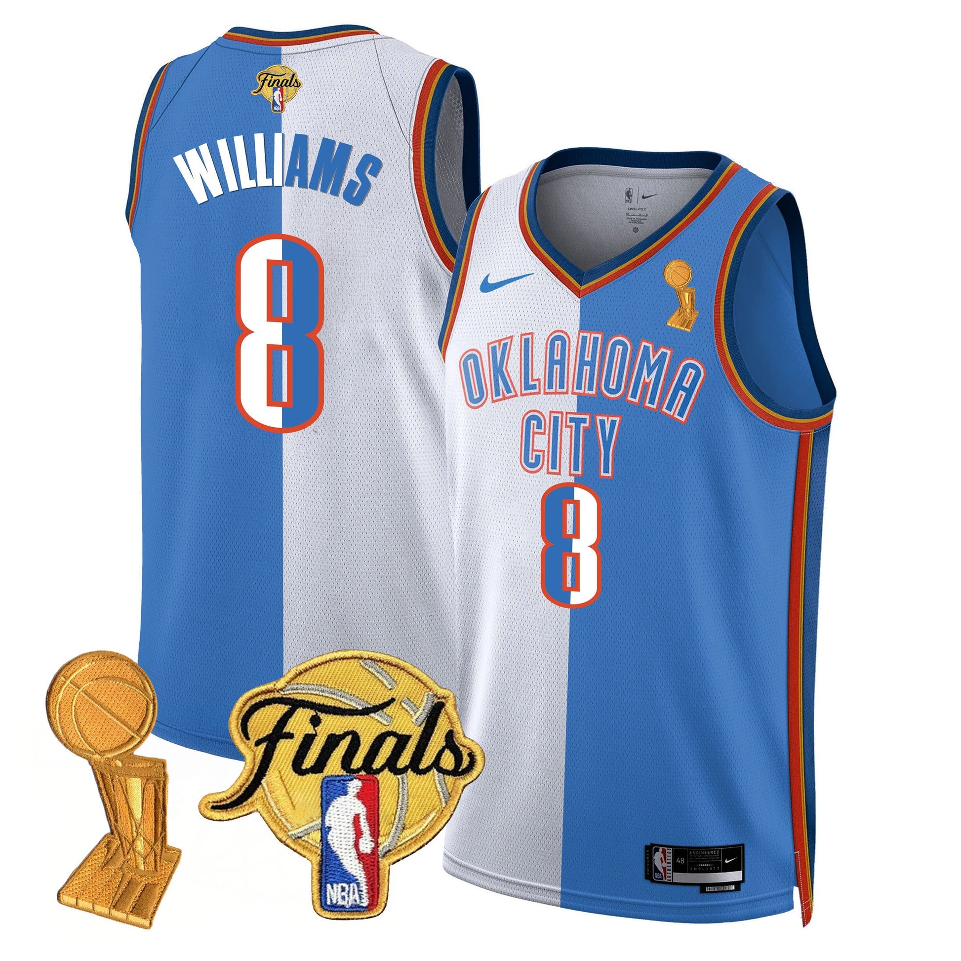Men's Oklahoma City Thunder Jersey - Trophy + Final Patch - All Stitched