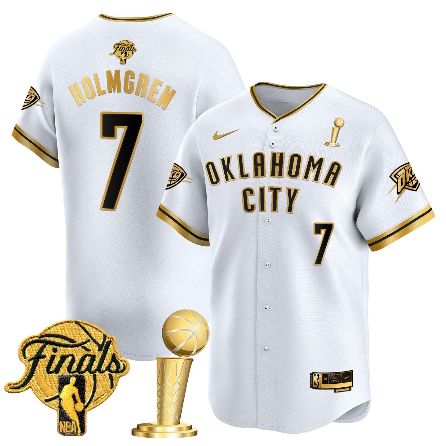Men's Oklahoma City Thunder 2025 Champions Vapor Baseball Jersey - All Stitched